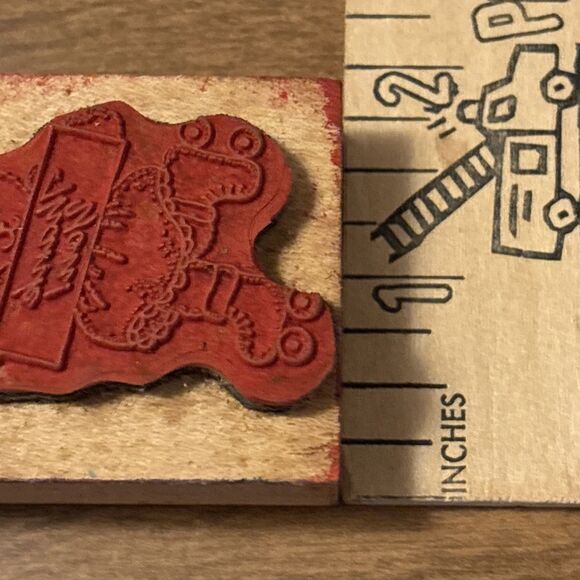 Noteworthy Rubber Stamp Girl Bear Holding Thank You Sign 2 Inches - Picture 9 of 9